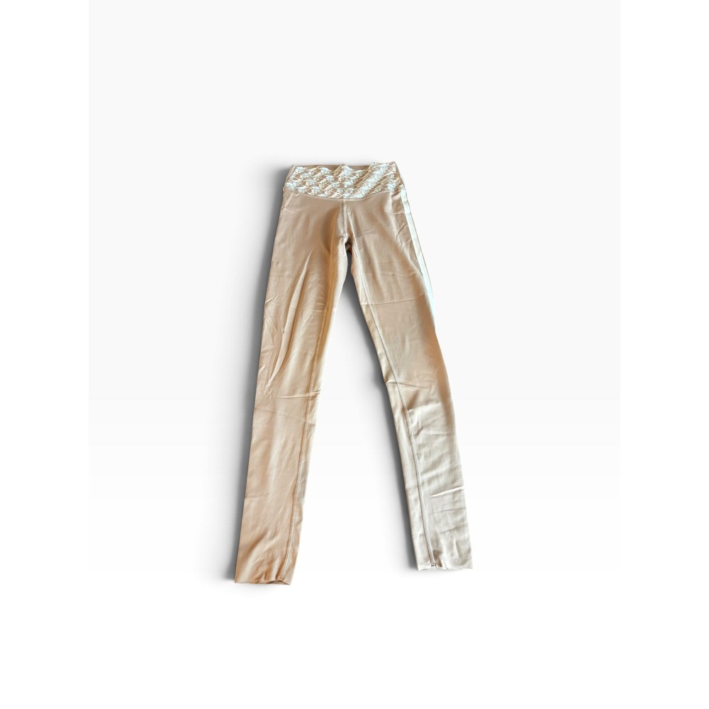 PINK Victoria's Secret Leggings Medium Tan Side Stripe Athleisure Yoga